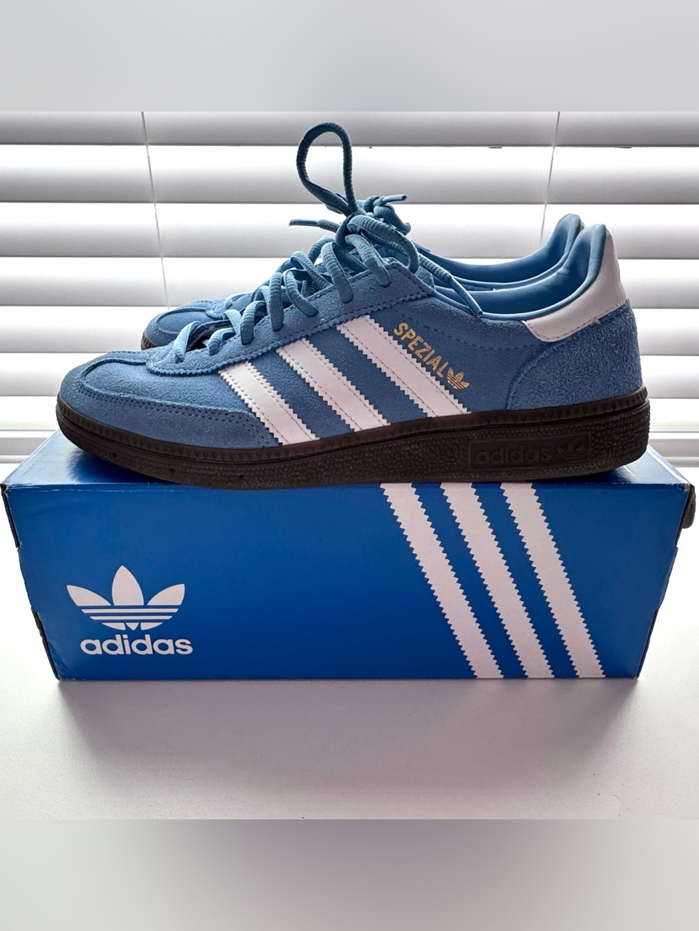 Adidas Handball Spezial Light Baby Blue Suede Sneakers - Women's Size 7.5